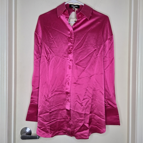 New SER.O.YA Oversized Revolve Mell Top Hot Pink New - Picture 8 of 9
